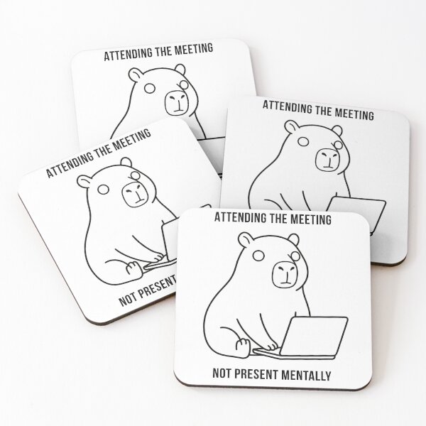 Item preview, Attending the Meeting Not Present Mentally — Funny Capybara Deadpan Office Gift designed and sold by DeadpanPaws.