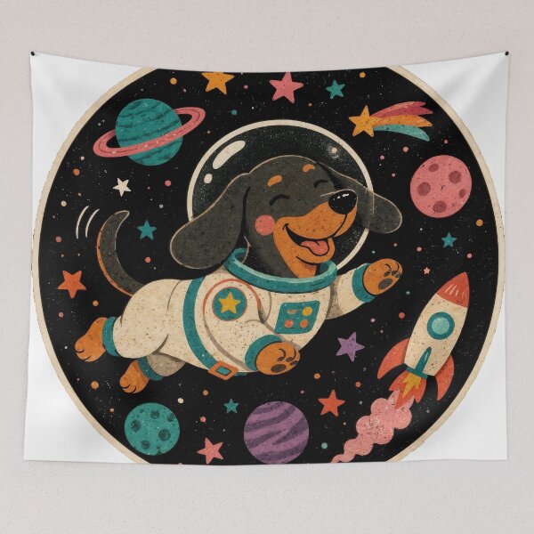 Item preview, Wall Art - Postcard - #2 - Cosmic Dachshund Adventure designed and sold by ForeverPrintsOK.