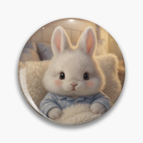 Item preview, Cute Fluffy Bunny in Starry Pajamas with Fireflies Bedtime Art designed and sold by lovelistivkaa.