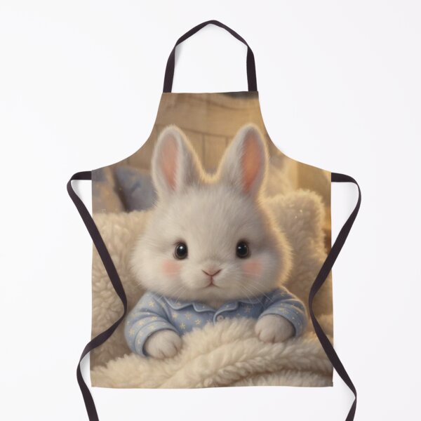 Item preview, Cute Fluffy Bunny in Starry Pajamas with Fireflies Bedtime Art designed and sold by lovelistivkaa.