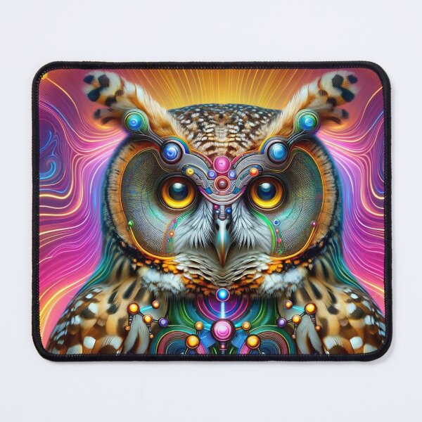 Item preview, Psychedelic Cyber Owl Neon Vision Art designed and sold by PlanetEye Designs.