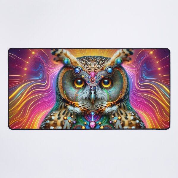 Item preview, Psychedelic Cyber Owl Neon Vision Art designed and sold by PlanetEye Designs.