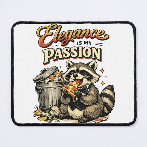 Item preview, Elegance Is My Passion Raccoon Cute Modern Meme designed and sold by Print Loft.