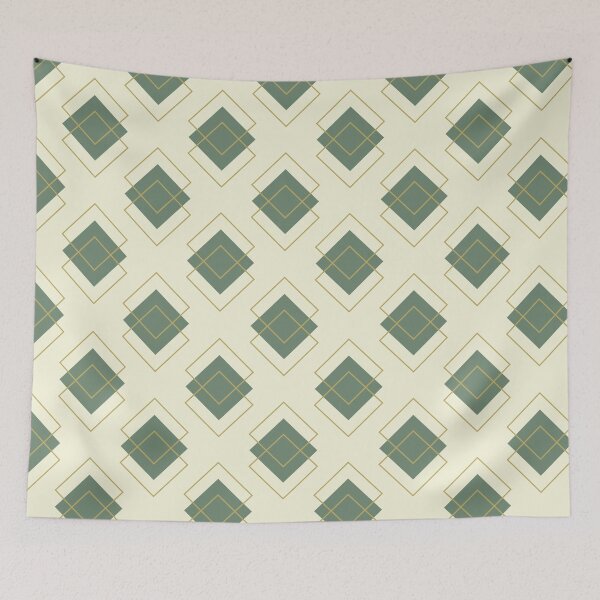 Item preview, Art Deco Geometric Seamless Pattern | Sage Green and Gold Diamond Retro designed and sold by Dino-Lune.