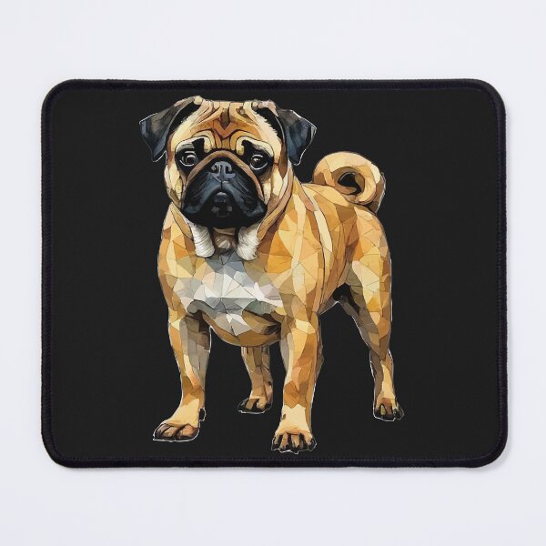 Item preview, Geometric Gold Pug - Modern Animal Art designed and sold by Tklezardesigns.