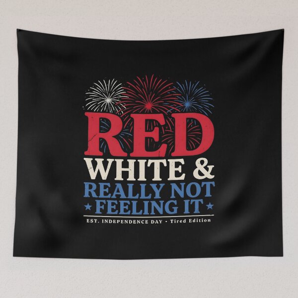 Item preview, Red White & Really Not Feeling It Retro Americana Political Satire Design designed and sold by Redgiant87x.