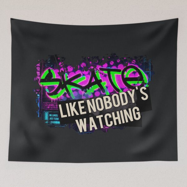 Item preview, Skate Like Nobody's Watching – Skateboarding Design designed and sold by GraphicComet.