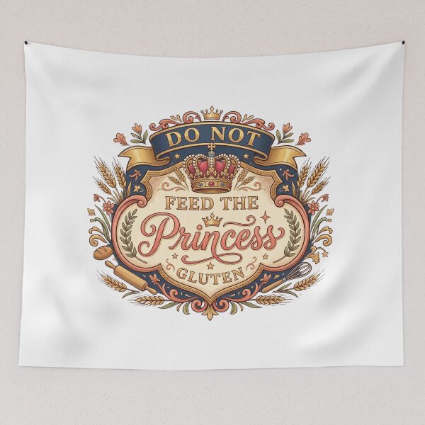 Item preview, do not feed the princess gluten witty humor design designed and sold by ArtDesignTp.
