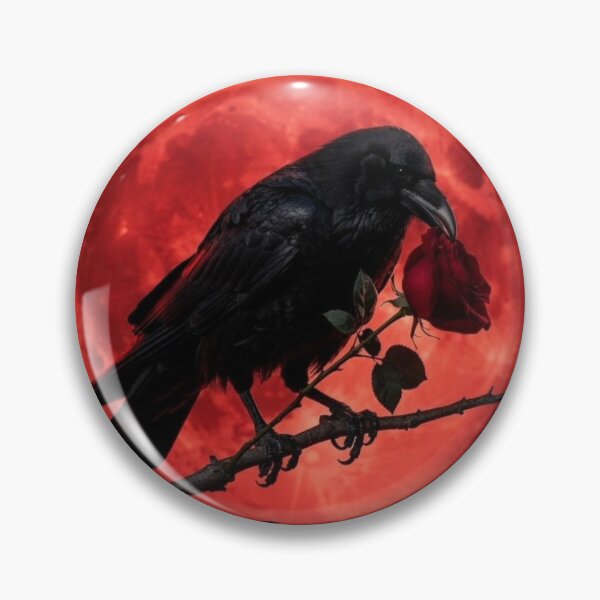 Item preview, Raven with Rose Blood Moon Gothic Art designed and sold by VelarisMoon.