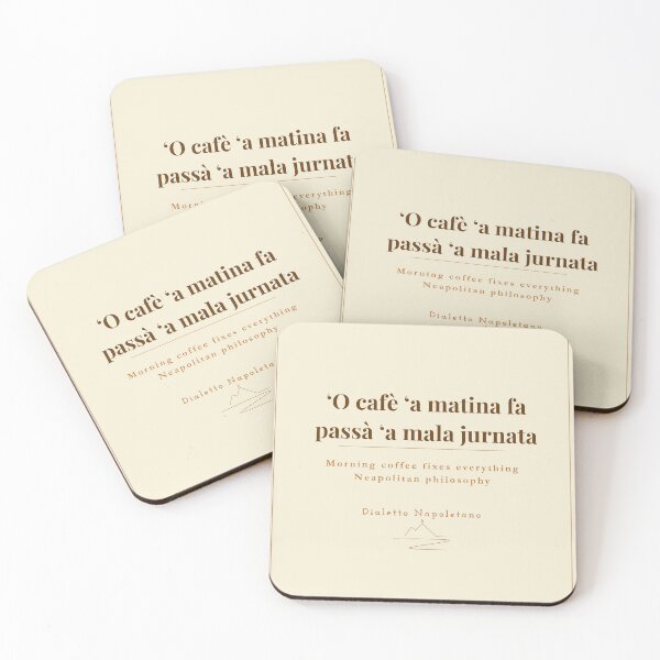 Item preview, O Cafè a Matina — Neapolitan Coffee Quote Vintage Print Naples designed and sold by vesuviovibes.