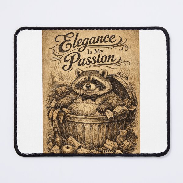 Item preview, Elegance Is My Passion Raccoon Dark Academia Poster designed and sold by Print Loft.