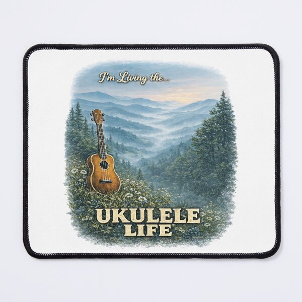 Item preview, Ukulele Life™ - Vintage Retro Shirt – Distressed Music Lover Tee - Blue Ridge Mountains designed and sold by Ukulele Gent.