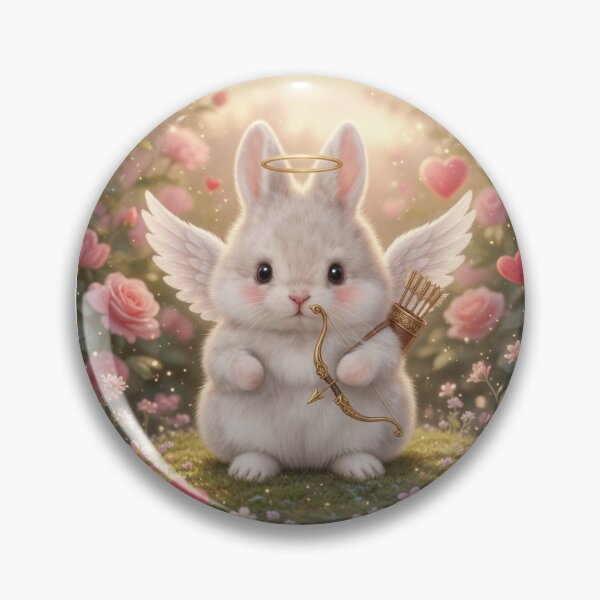 Item preview, Cute Cupid Bunny with Angel Wings and Bow – Romantic Love Rabbit designed and sold by lovelistivkaa.