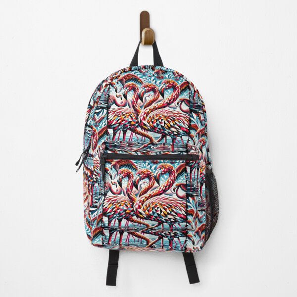 Item preview, Geometric Flamingo Flock Color Burst Art designed and sold by PlanetEye Designs.