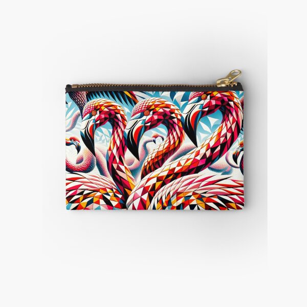 Item preview, Geometric Flamingo Flock Color Burst Art designed and sold by PlanetEye Designs.