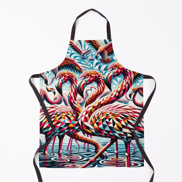 Item preview, Geometric Flamingo Flock Color Burst Art designed and sold by PlanetEye Designs.