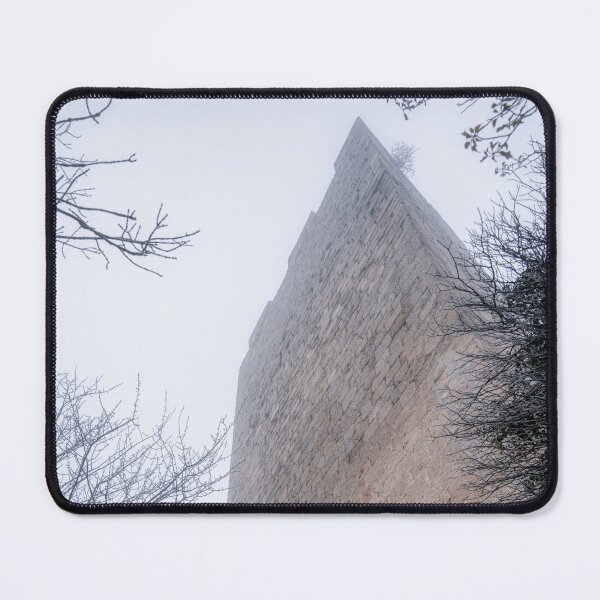 Item preview, Ancient Stone Fortress Tower in Mist designed and sold by EllenNortt.
