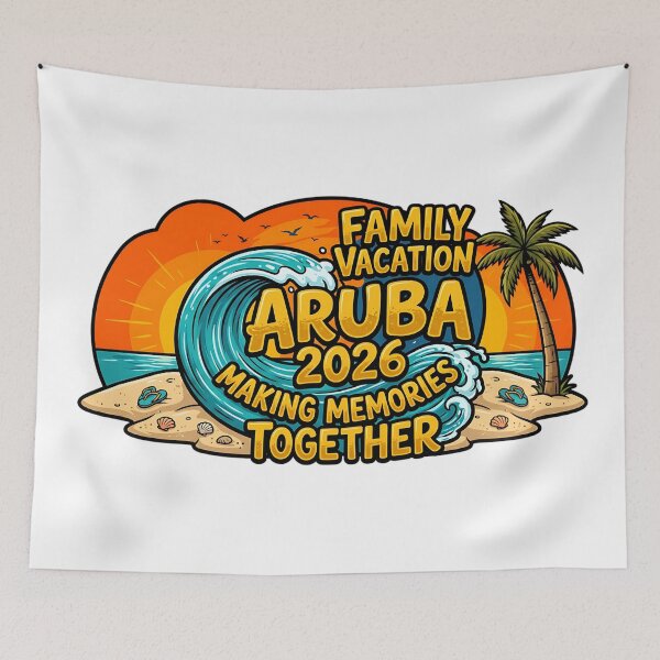 Item preview, tropical family vacation aruba 2026 beach design designed and sold by ArtDesignTp.