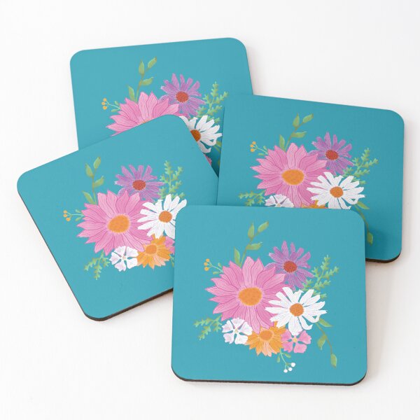 Item preview, Charming wildflower pattern on teal background designed and sold by studiodrchicken.