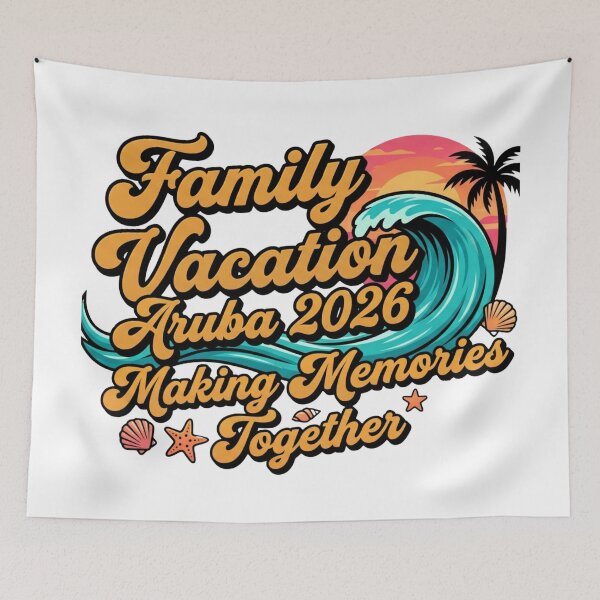 Item preview, family trip aruba 2026 beach vibes matching design designed and sold by ArtDesignTp.