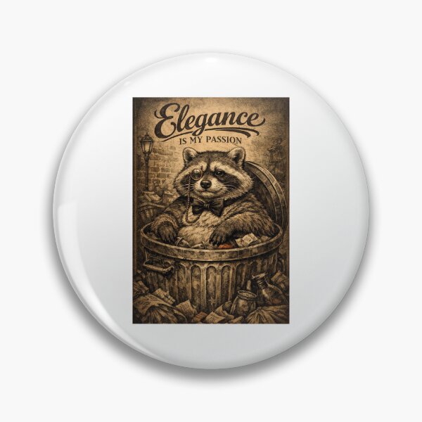 Item preview, Elegance Is My Passion Raccoon Dark Academia Poster designed and sold by Print Loft.