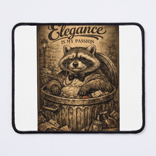 Item preview, Elegance Is My Passion Raccoon Dark Academia Poster designed and sold by Print Loft.