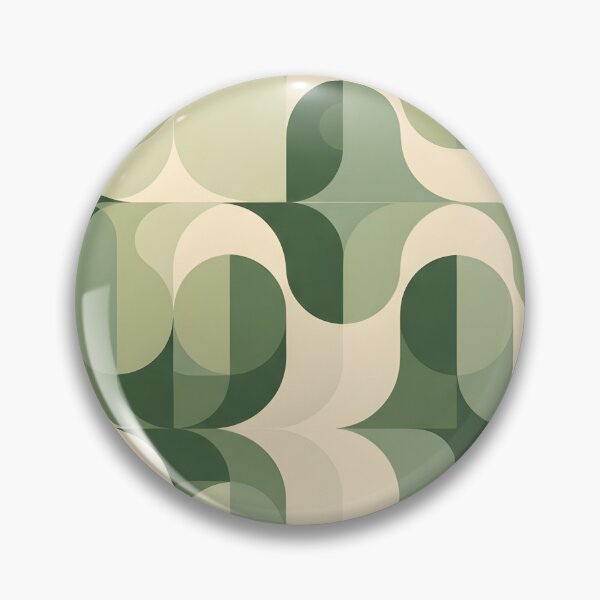 Item preview, Vintage Geometric Pattern | Abstract Green Beige Art | Mid-Century Modern Design designed and sold by AV.