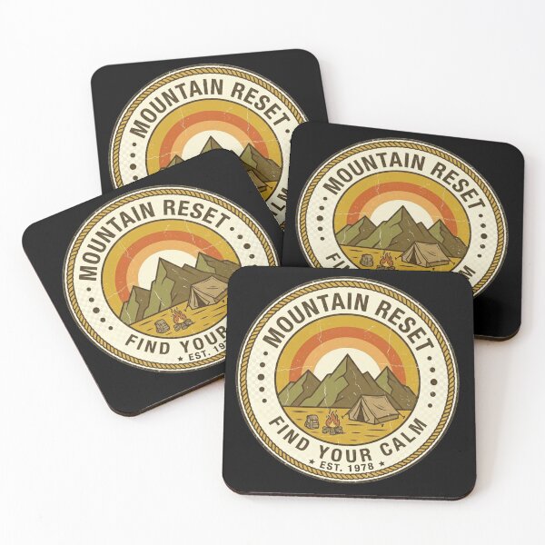 Item preview, Mountain Reset Retro Camping Badge – Find Your Calm Vintage Outdoors Design designed and sold by MartBook.