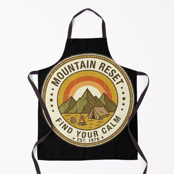 Item preview, Mountain Reset Retro Camping Badge – Find Your Calm Vintage Outdoors Design designed and sold by MartBook.