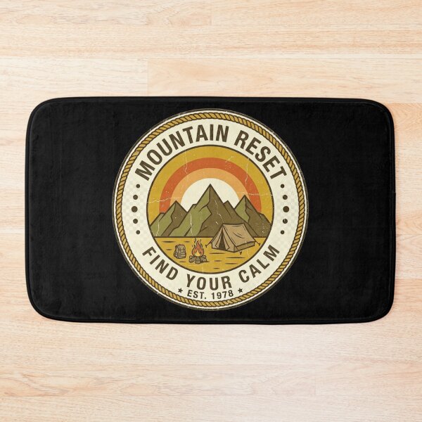 Item preview, Mountain Reset Retro Camping Badge – Find Your Calm Vintage Outdoors Design designed and sold by MartBook.
