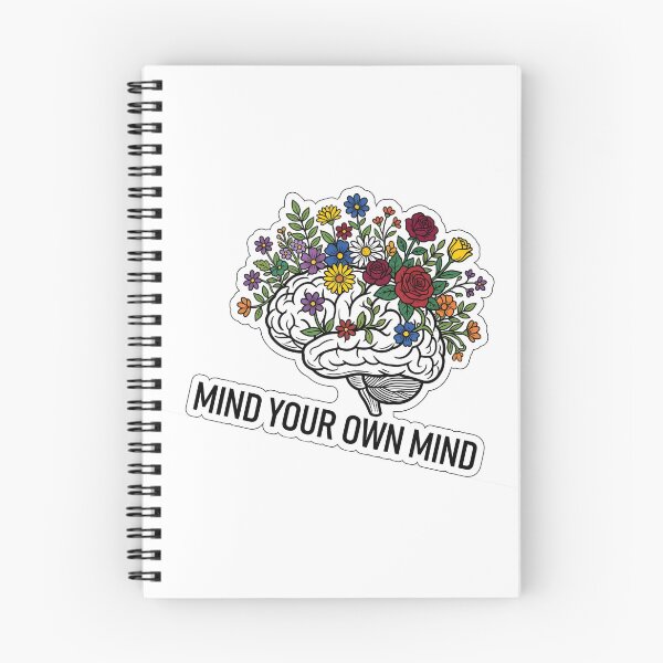 Item preview, Mind Your Own Mind - Floral Brain Mental Health Sticker designed and sold by Panda & Pals.