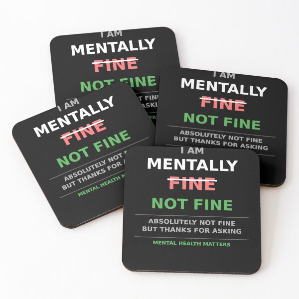 Item preview, I Am Mentally Fine Not Fine Funny Sarcastic Mental Health Shirt designed and sold by SunnyDesign82.