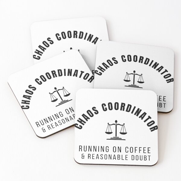 Item preview, Running on Coffee and Reasonable Doubt Sticker | Lawyer Humor | Attorney Gift designed and sold by CoffeeNChaosConcepts.