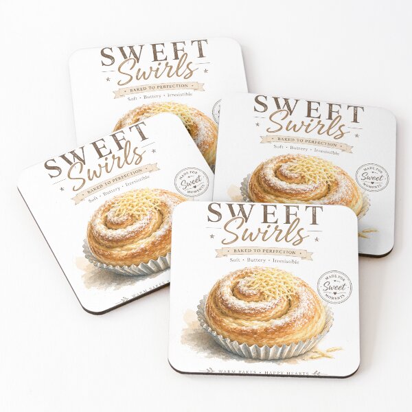 Item preview, Coffee & Sweet Swirls Vintage Watercolor Bakery Illustration designed and sold by Verycutethings.