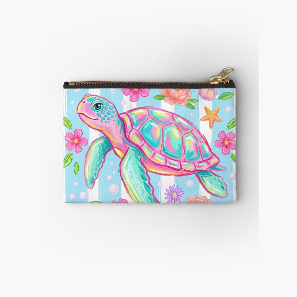 Item preview, Colorful Tropical Sea Turtle Floral Art designed and sold by Articora.