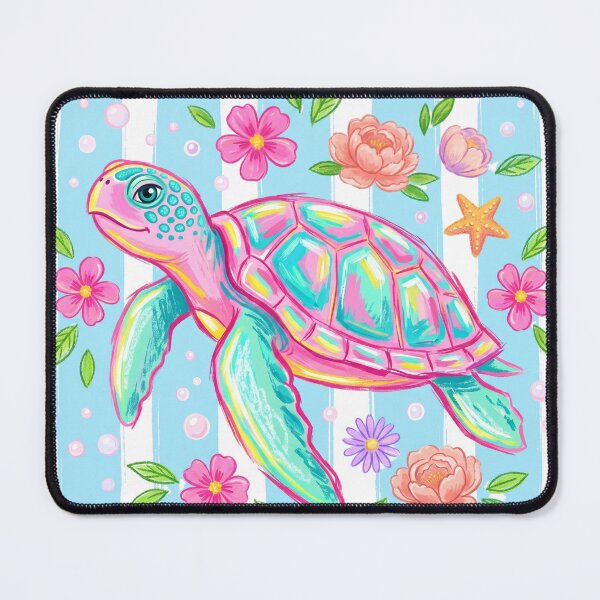 Item preview, Colorful Tropical Sea Turtle Floral Art designed and sold by Articora.