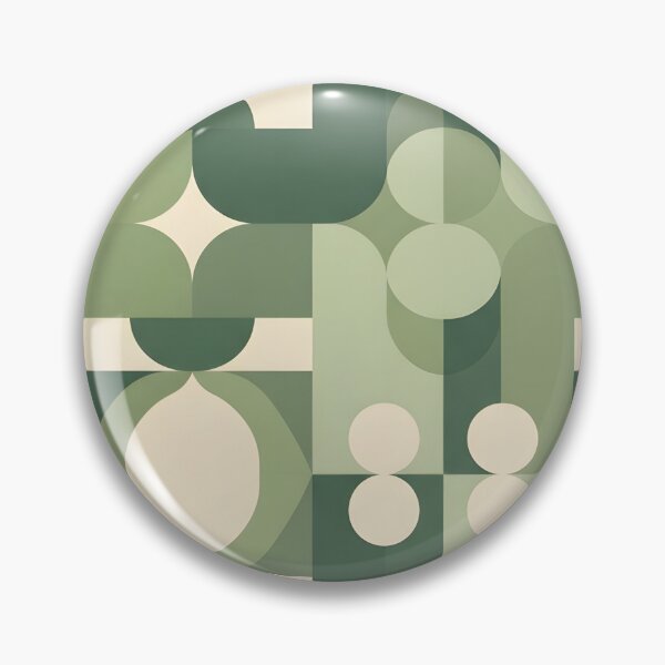 Item preview,  Vintage 2Geometric Pattern | Abstract Green Beige Art | Mid-Century Modern Design designed and sold by AV.