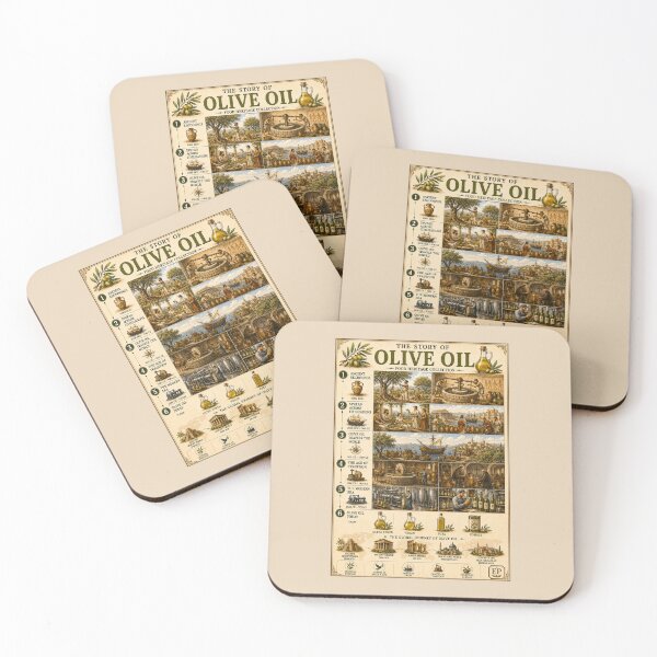 Item preview,  ⁠Vintage Olive Oil History Food Infographic Poster⁠ designed and sold by Easternpantry.