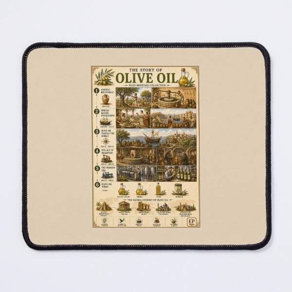 Item preview,  ⁠Vintage Olive Oil History Food Infographic Poster⁠ designed and sold by Easternpantry.