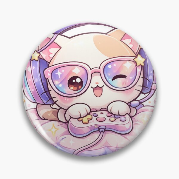 Item preview, Kawaii Gamer Cat – Pastel Cute Aesthetic designed and sold by AstraDrip Studio.