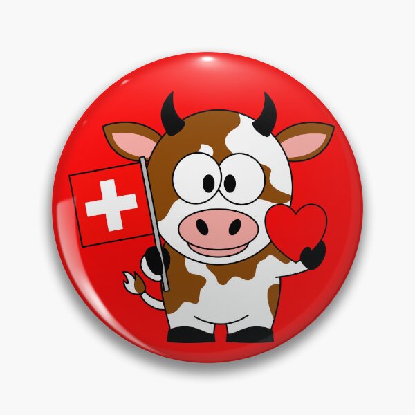Item preview, Swiss cow with flag and heart designed and sold by QuanntixArt.