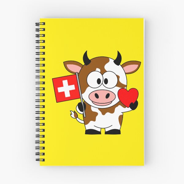 Item preview, Swiss cow with flag and heart designed and sold by QuanntixArt.