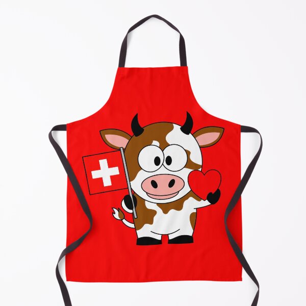 Item preview, Swiss cow with flag and heart designed and sold by QuanntixArt.