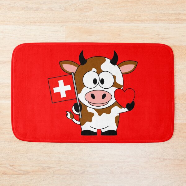 Item preview, Swiss cow with flag and heart designed and sold by QuanntixArt.