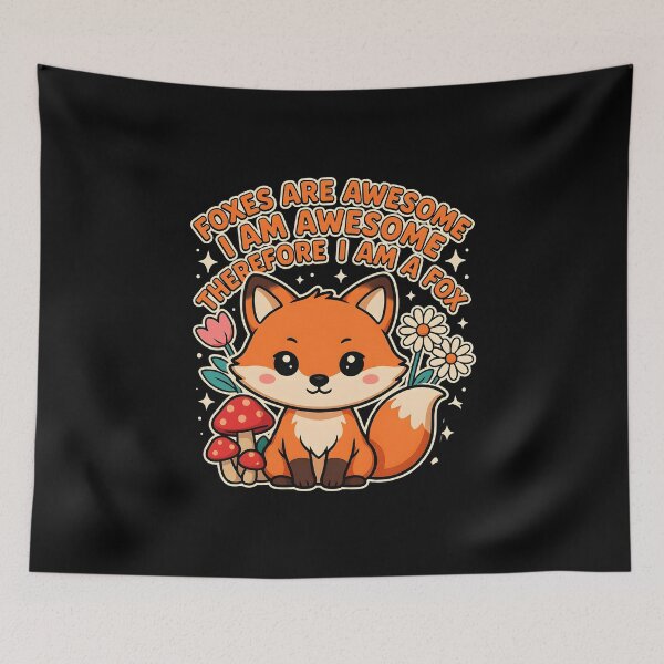 Item preview, Foxes Are Awesome I am Awesome Therefore I am A Fox Watercolour Fox designed and sold by Redgiant87x.