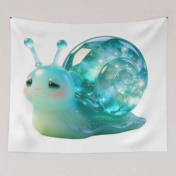 Item preview, Sad Emerald Snail Cute Mascot designed and sold by ABYSSLAB.