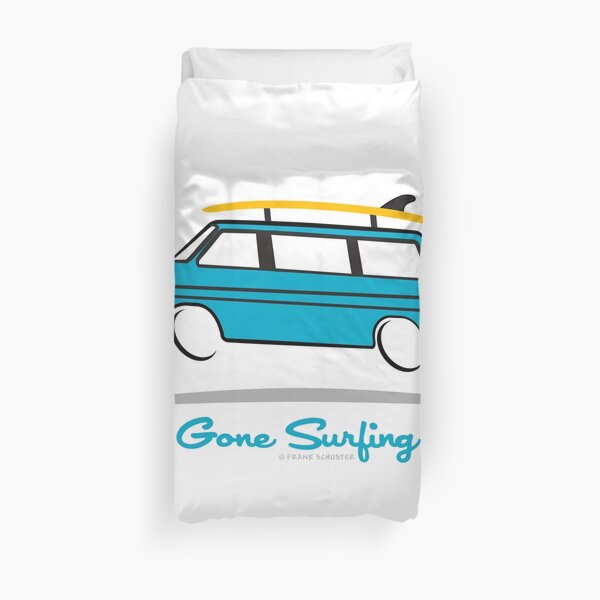 Eurovan Gone Surfing Duvet Cover
