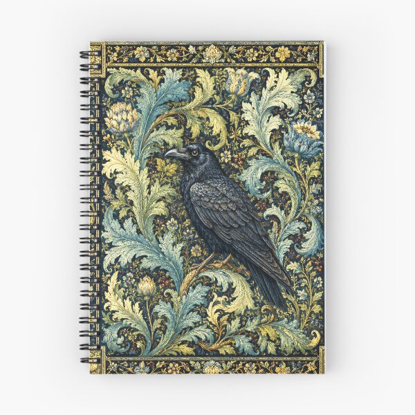 Item preview, Blue Green Floral Raven designed and sold by scicilysimonee.