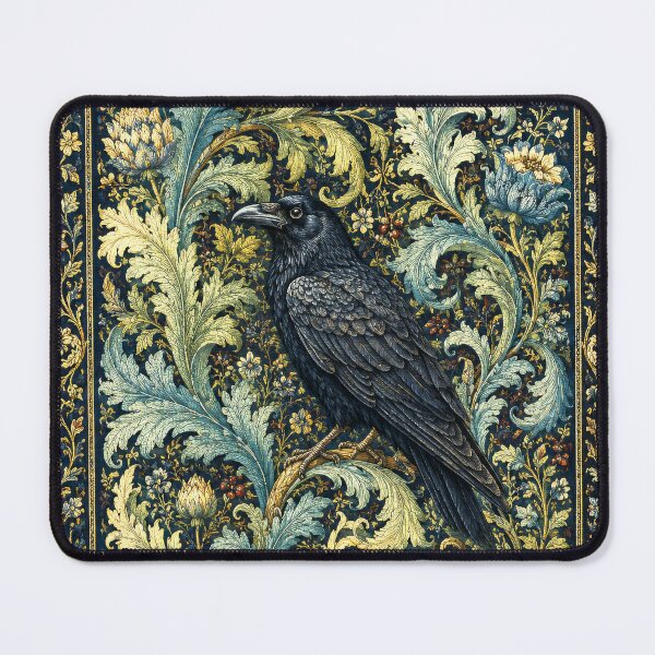 Item preview, Blue Green Floral Raven designed and sold by scicilysimonee.