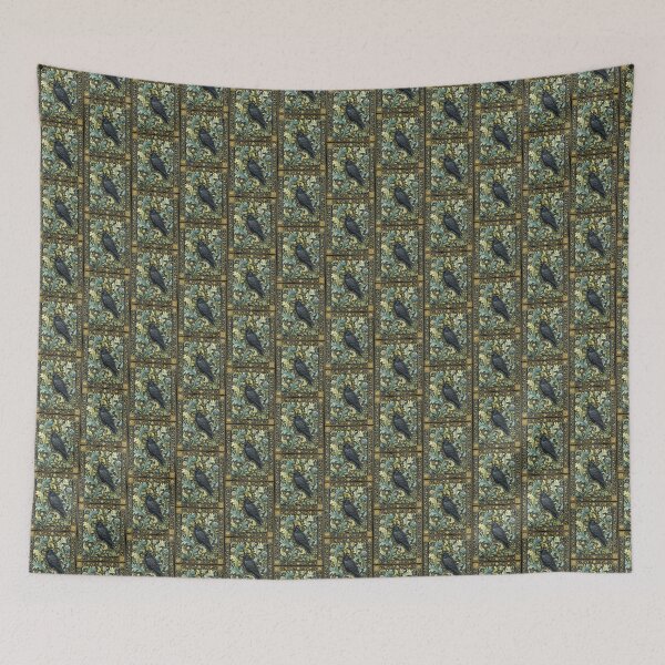 Item preview, Blue Green Floral Raven designed and sold by scicilysimonee.